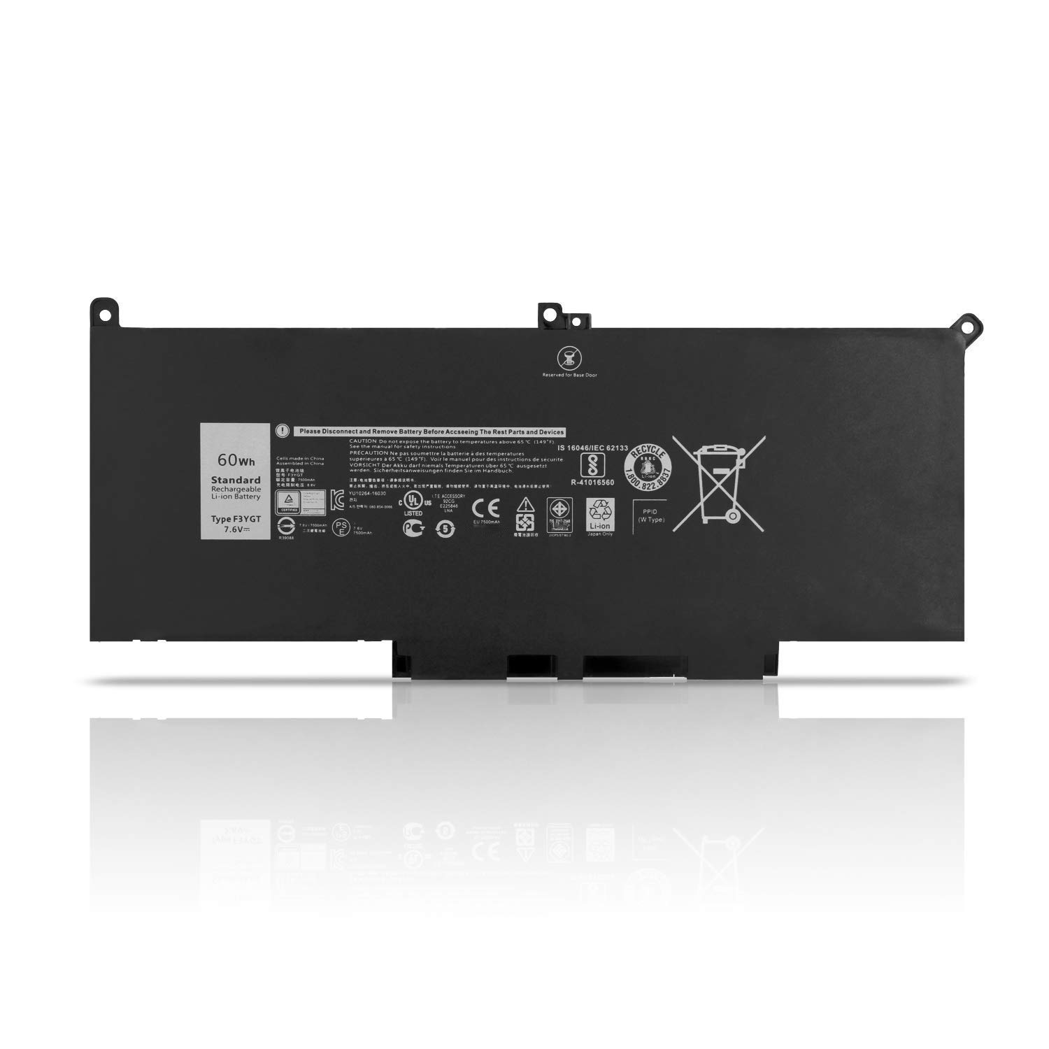 ASKC 60Wh F3YGT Laptop Battery Replacement for Dell Latitude 12 7000 7280 7290 Latitude 13 7000 7380 7390 Latitude 14 7000 7480 7490 Series DM3WC 0DM3WC 2X39G DM6WC 451-BBYE 7.6V 4-Cell