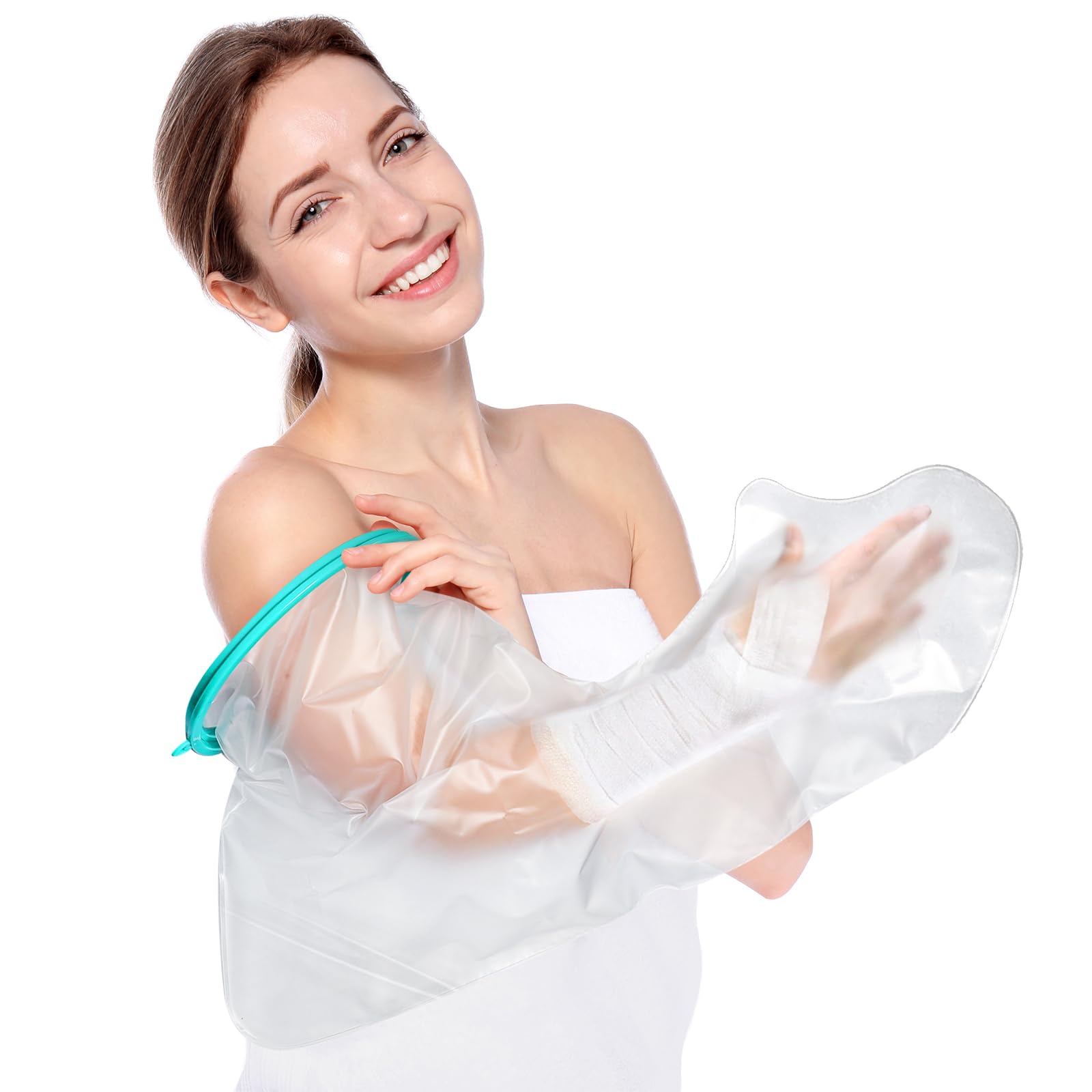 WenYa Adult Arm Cast Cover for Shower, Plaster Cast Waterproof Cover Full Arm with Sealing Ring, Reusable Cast Bandage Shower Protector for Arms Injured Adults Shower