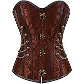 Sapubonva Steampunk Corset Pirate Bustiers Top Renaissance Halloween Plus Size Women
