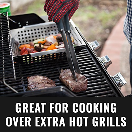 Grillaholics Barbecue Gloves, Top Cooking Gloves in Barbeque Grilling Accessories, 660°F Heat Resistant with ThermoMatrix Silicone, Protect Your Hands with BBQ Oven Mitts - Thumbnail 7
