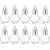 HARFINGTON Name on Rice Glass Vial Pendant Width Mini Glass Bottles, for Necklace Wish Bottle DIY Pendant Craft