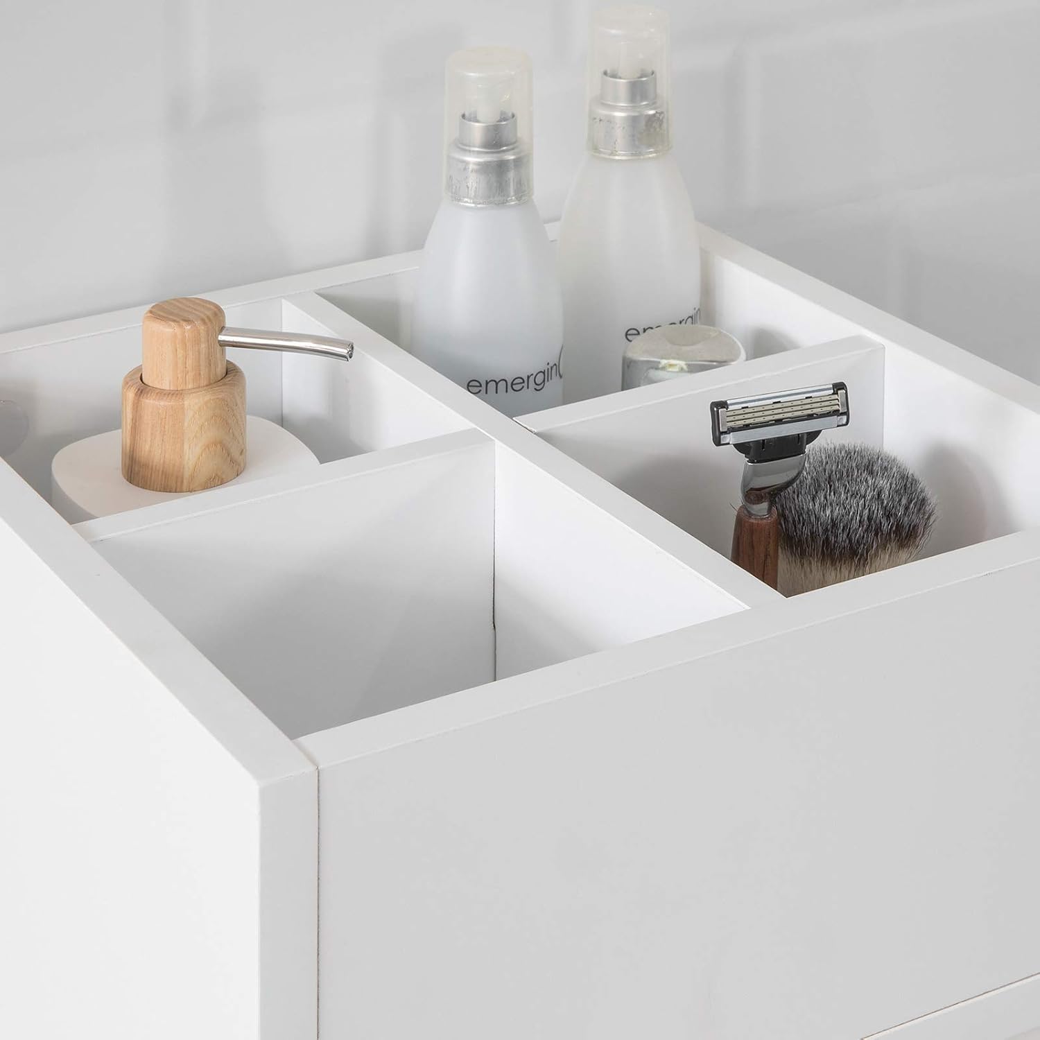 SoBuy BZR29-W Badezimmerschrank Badschrank Badkommode mit 3 Schubladen