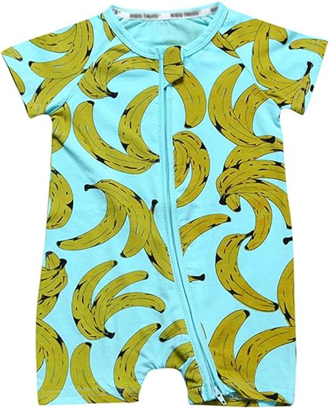 Amazon Co Jp ベビー半袖ロンパース新生児印刷ダブルジッパーワンシーサマーファッション子供服バースデーギフト Size 73cm Color 11 ホーム キッチン