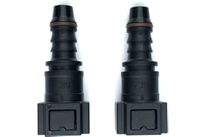 AFATEBOX Fuel Line Quick Connector 5/16 Bundy Female to Barb Straight for 5/16 Steel to 5/16 ID 3/8 OD Nylon Tubing, Pack of 2