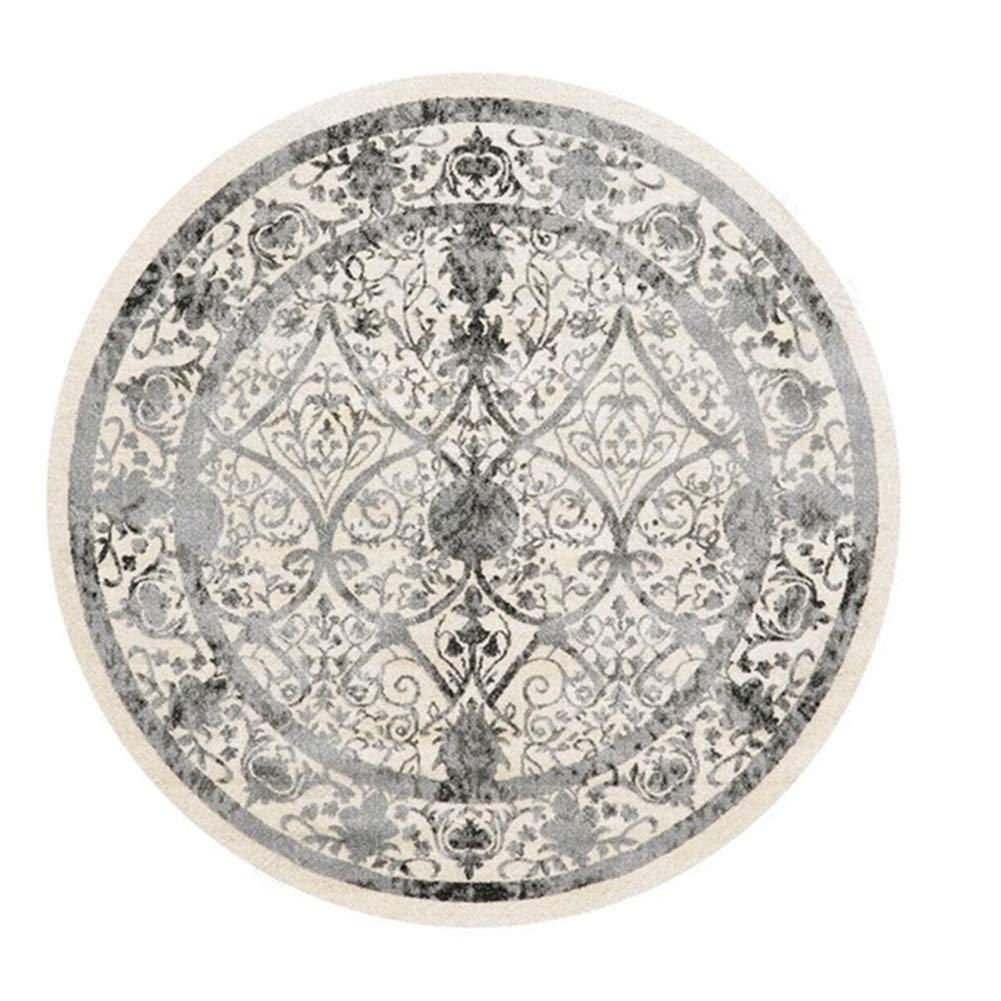 EmyTock Cotton Round Area Rug,Hand Woven European Mandala Non-slip Carpet, Living Room/Bedroom/Study/Coffee Table Carpets Floor Mats-Diameter 100cm