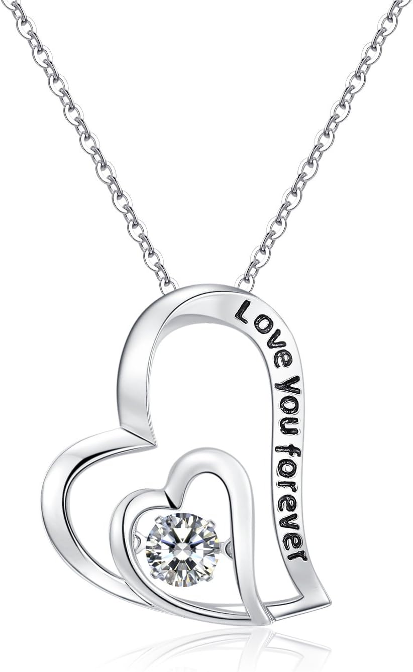WALKTREE Pendant Necklace, Heart Pendant Necklace Fine Jewelry for Women Girls