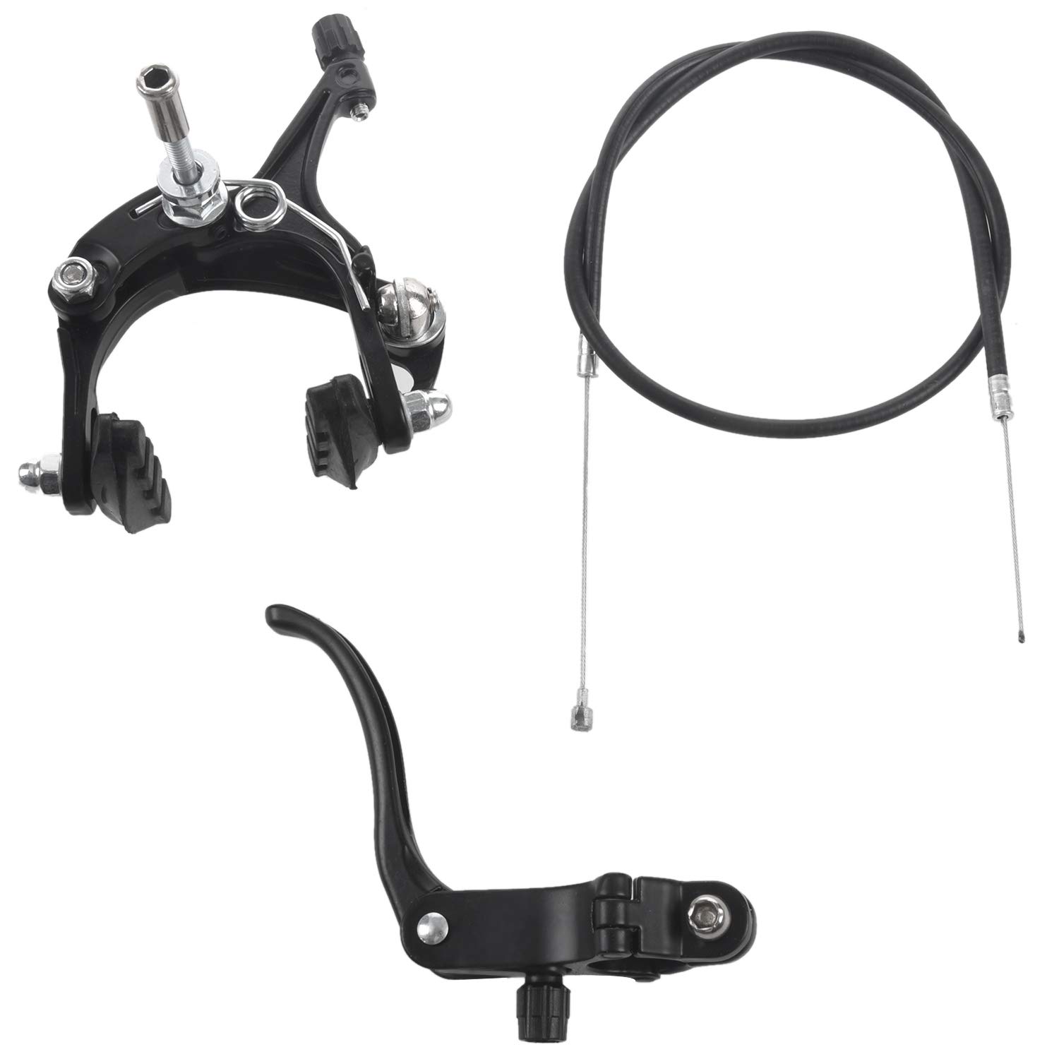 Niejgay Front Fixie Road Bike Cruiser Brake Set Bike Brake Kit Bike Caliper Brake Kit Side Pull Brake Set For Most Fixie Bike Black