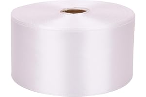 Nsilu 2 inch White Satin Ribbon 50 Yards Solid Fabric Ribbons Roll for Gift Wrapping, Satin Weddings,Flower Bouquet, Invitations,Sewing,Party Decorations, Holiday Decorating and More