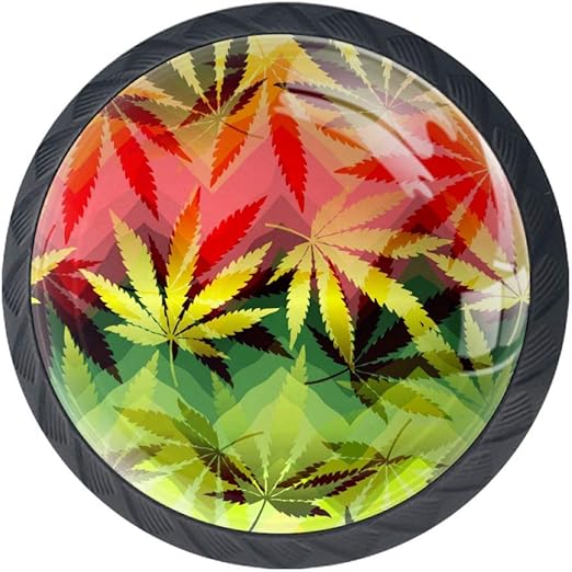 Amazon Com Idealiy Colorful Cannabis Leaves Drawer Knob Pull
