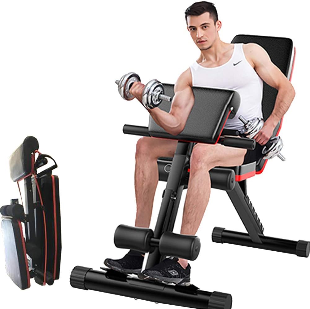 HAOYF Utility Weight Bench Foldable, Adjustable Sit Up Bench, Weight Training Dumbbell Bench Weight Training Equipment for Men Home Weight Training Equipment