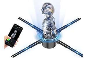 HAVISIKR 3D Hologram fan-Hologram fan 2000*1080PX Resolution 576pcs HD LED Beads - Holographic Video Advertising Projector Support APP+Bluetooth Audio+WIFI (19.6inch 16G)