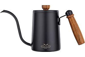 MERMOO YILAN Coffee Kettle Pour Over Coffee Maker 600ml Tea Pot Gooseneck Kettle Stovetop Stainless Kettle with Anti-scald Handle(black)