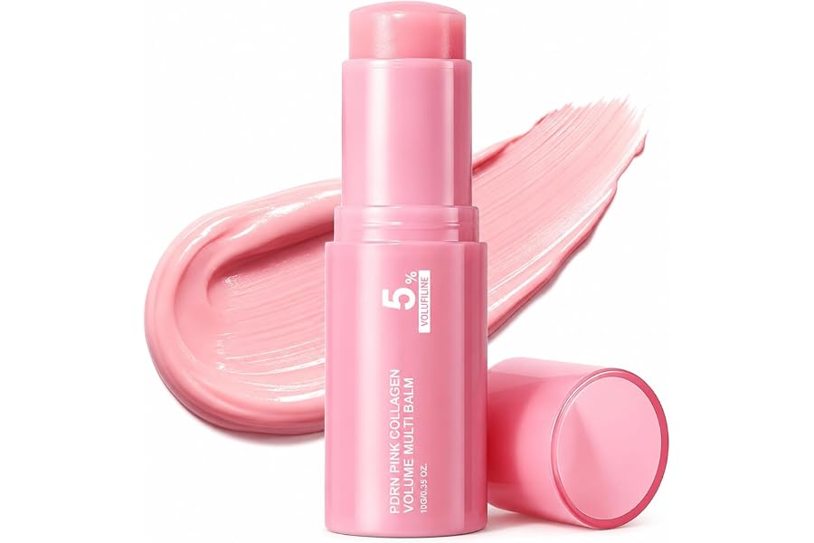 PDRN Pink Collagen Volume Multi Balm Stick,Volufiline Stick 0.35 oz /1Pack | Hydrating Multi Wand, Smooth Fine Lines, Dewy Gl