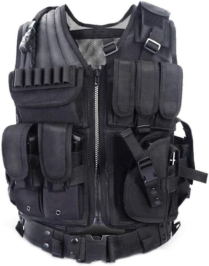 LIANA IRWIN Tactical Vest Camouflage Outdoor Gear Vest Field Survival Game Live CS Camouflage，Vest Military Tactical Army Polyester Waistcoat for Outdoor Camping Hunting Fishing Hiking Game