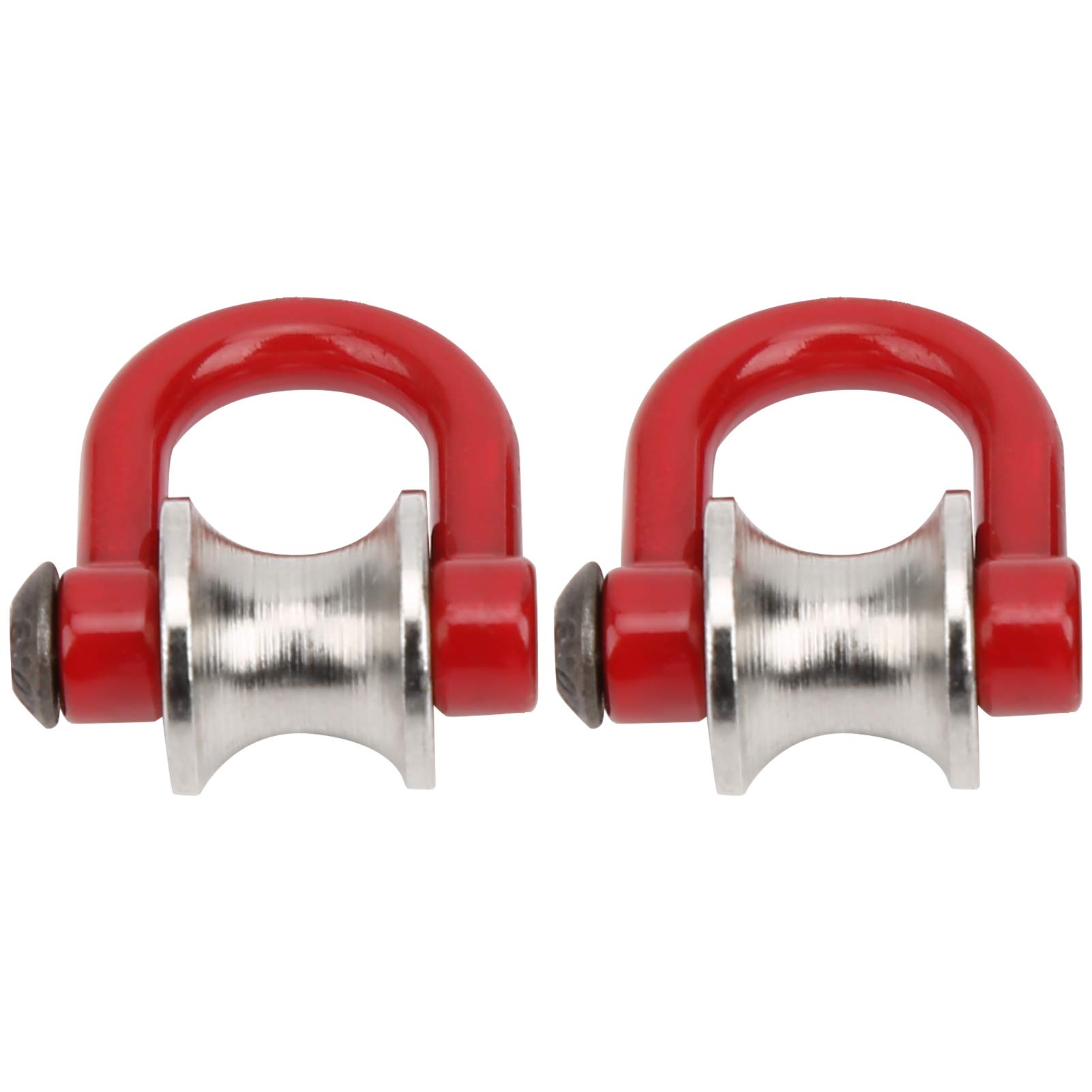 1/10 RC Car Pulley Snatch Block, RC Model Simulated 2Pcs A/B Type Steel Wire Rope Buckle Tow Shackle Fit RC Lifting Pulley Crawlers for HSP for Redcat Crawler Car RC Accessory Replacement(Type B)