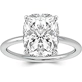 Effinny 2.5/3.5ct Elongated Cushion Cut Moissanite Engagement Ring,Genuine D Color VVS1 Clarity,925 Sterling Silver Solitaire Promise Ring for Wedding,Daily,Travel,Party