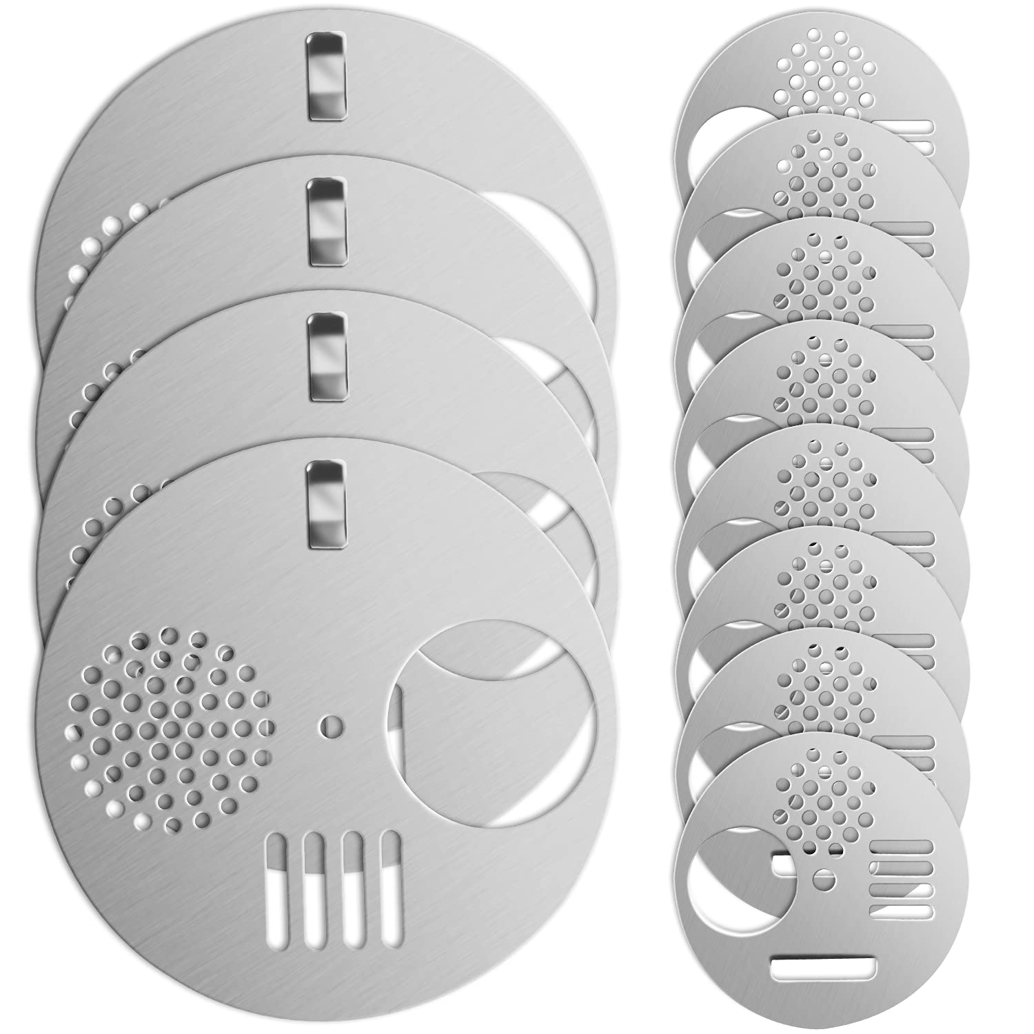 12Pcs 2 Sizes Stainless Steel Beehive Entrance Gate Beehive Entrance Disc Door Bee Nest Door Vent Bee Keeping Accessories (Silver)