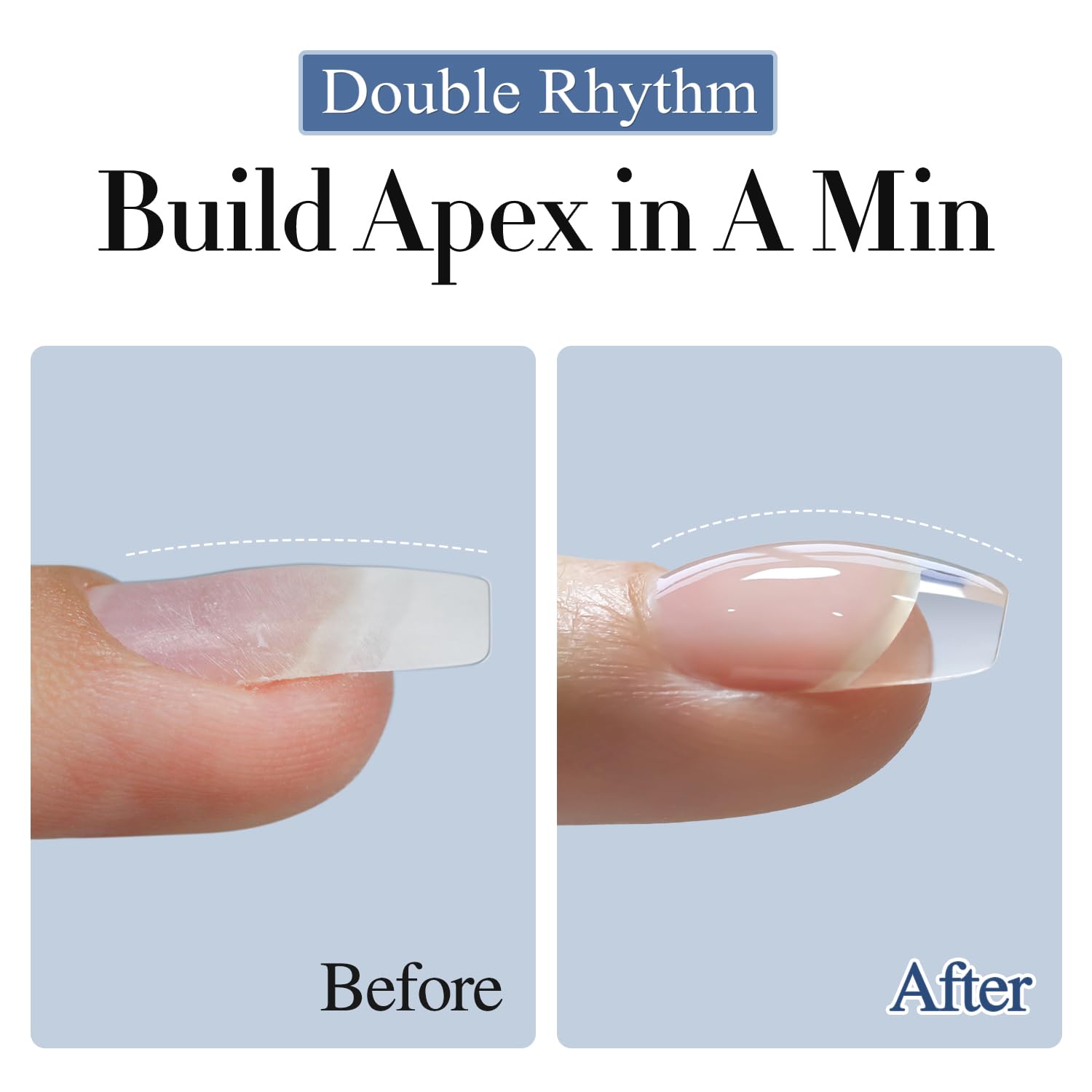 Double Rhythm Clear Gel Nail Polish 15ml Nail Strengthener Builder in a Bottle Nail Extension Hard Gel Soak Off Long Lasting UV Gel (Clear 8 in 1-1) - Image 3