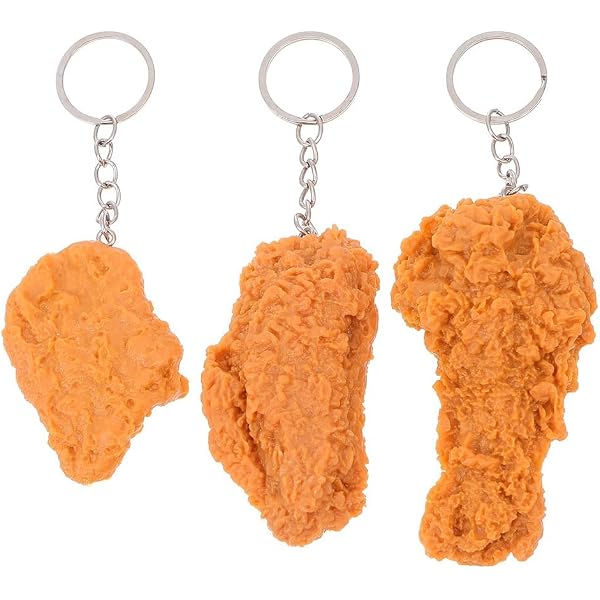 Funny Fried Chicken Leg Keychain – Realistic PVC Food Keyring For Backpack & Purse - View #8