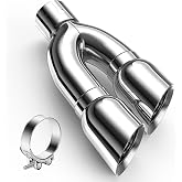 3" Dual Exhaust Tip,3''(ID) Inlet 4''outlet 16" Long Tail Pipe | Double Wall Polished Stainless Steel Exhaust Tip, Car Tailpipe,Includes Clamp for Easy Installation
