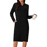 Seta T Women's Hoodie Dress Casual Pullover Sweater Long Sleeve Sweatshirts Midi Dress with Pocket