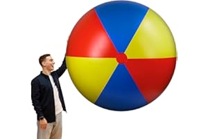 Glimin 5 ft or 5.9 ft Giant Inflatable Beach Ball Jumbo Rainbow Ball Extra Large Inflatable Toys for Pool Summer Beach Pool Event Party Massive Games