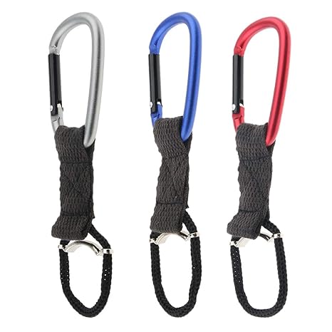 Prettyia 3pcs Molle Webbing Buckle Hook Water Bottle Holder Clip Carabiner for Backpack Waist Belt Color Optional