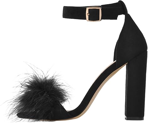 chunky platform heels with fur