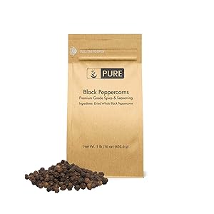 Black Peppercorns (1 lb), Seasoning, Flavoring Agent, Natural Food Preservative, Gluten Free, Vegan, Eco-Friendly Packaging