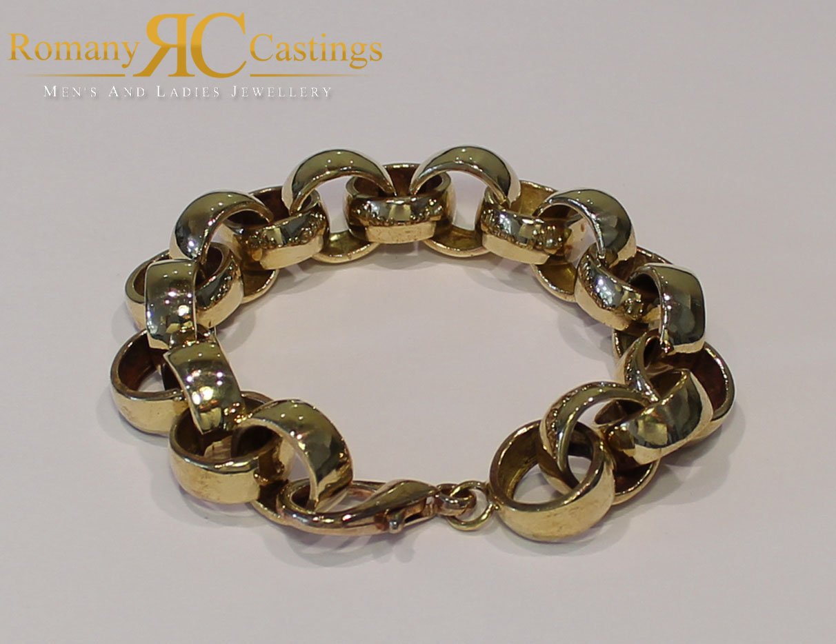 8.5 INCH Belcher Bracelet Jewellers Bronze 23g dipped in 9ct Gold.14 x