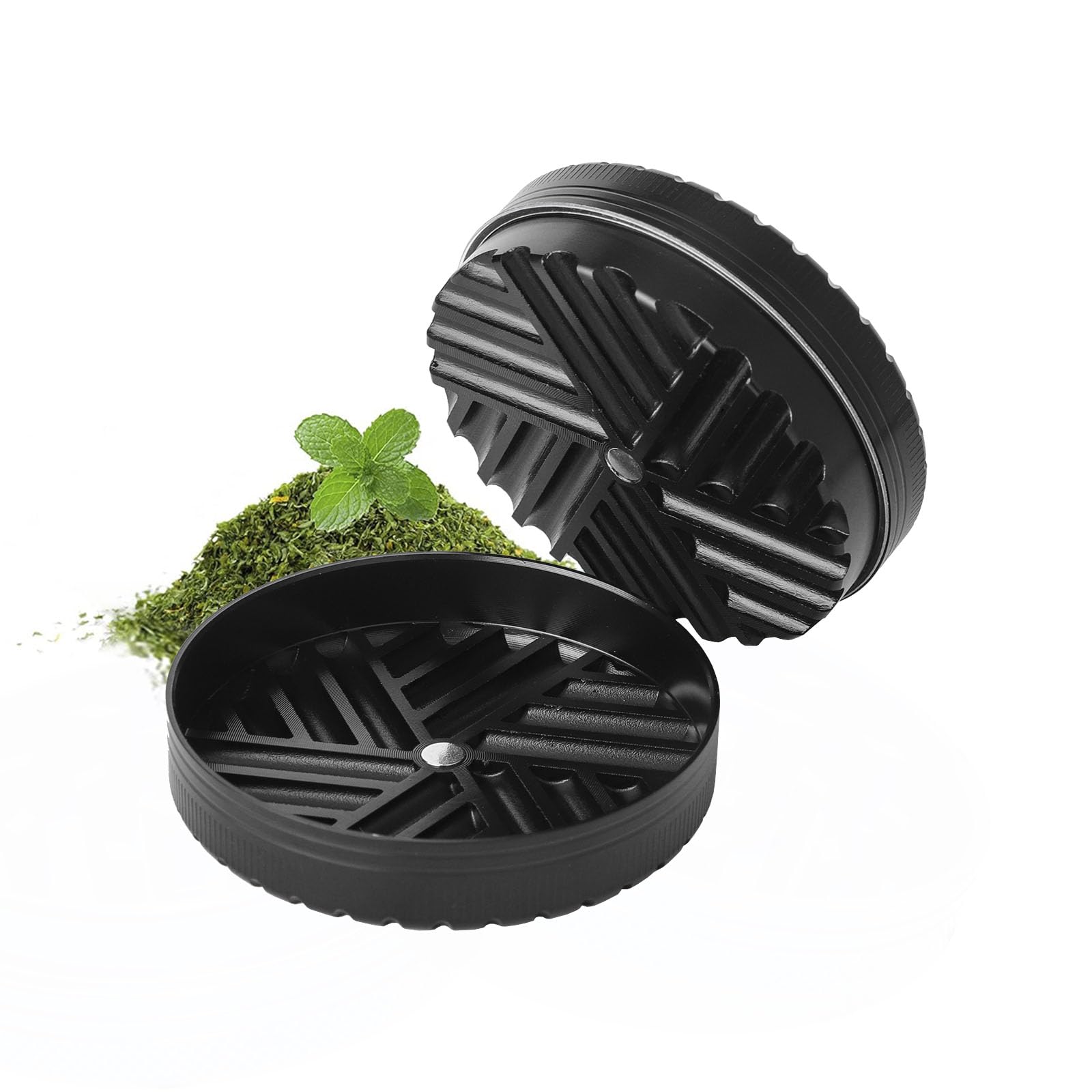 Photo 1 of 2.5Inch Toothless Herb & Spice Grinder for Kitchen Use-Aluminum Alloy Grinder with Magnetic Lid, Easy to Clean, Compact Design for Spices, Coffee Beans, Dried Herbs-Black