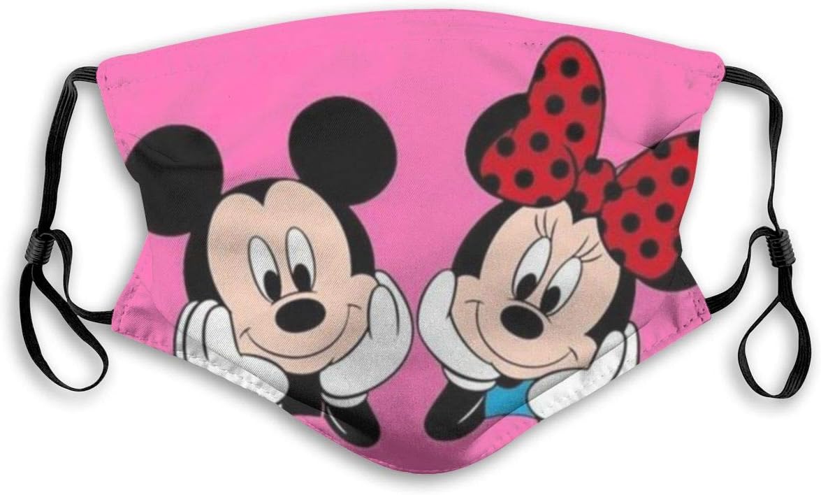 CBHGJ Mickey Mouse and Minnie Mouth Guard with Filter Unisex Anti-Dust Washable Reusable Mouth Guard for Kids Teens Adults