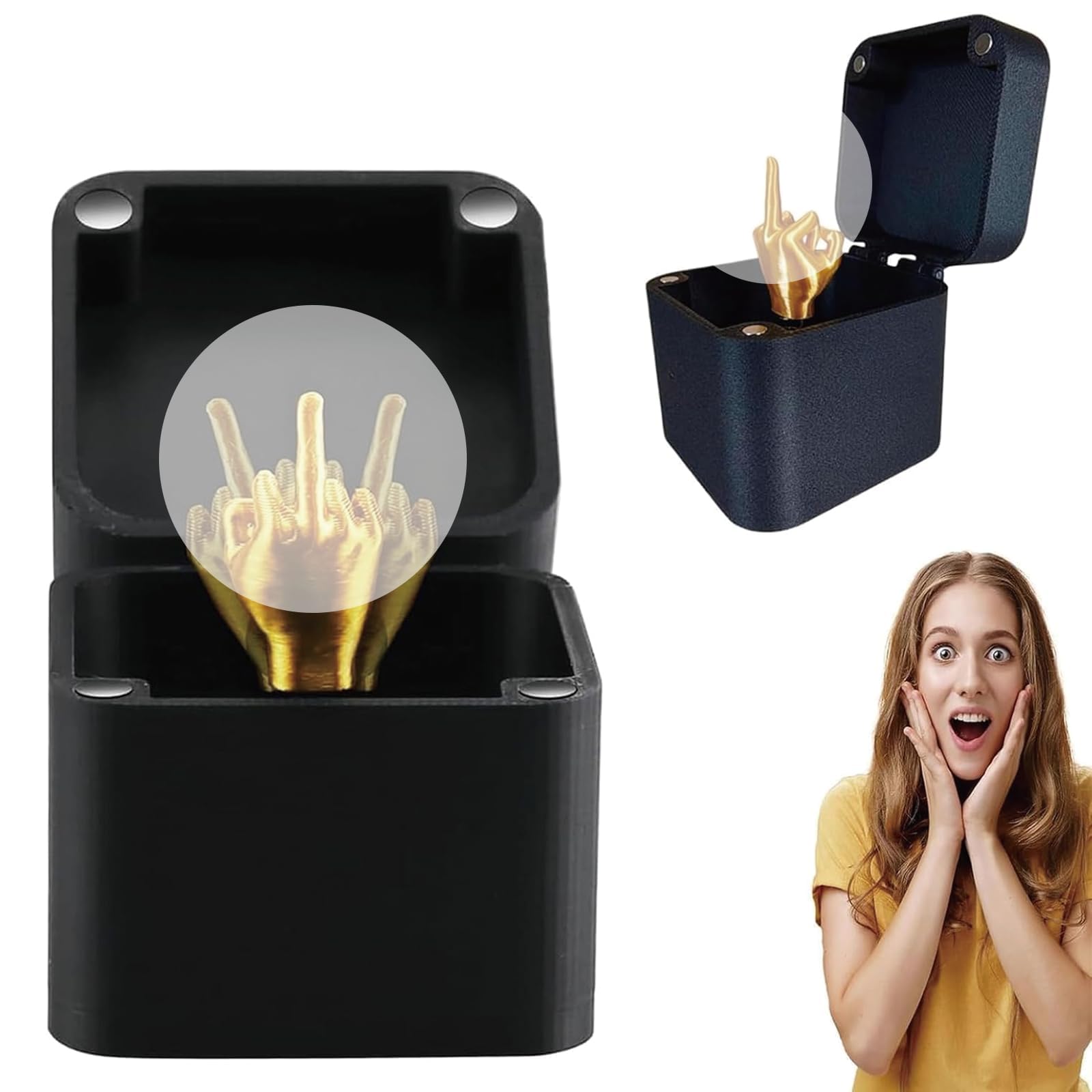 Middle Finger in A Box, Middle Finger Gifts, Middle Finger Surprise Gift Box, Pranks for Adults, Funny Novelty Prank Pop Up Gifts, Christmas Surprise Middle Finger Gift for Friends Home (1PCS)