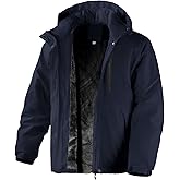 Flyplus Men's Winter Coats,Water Resistant Warm Insulated Hooded Parka Jacket with Fleece Lined for Snow Ski
