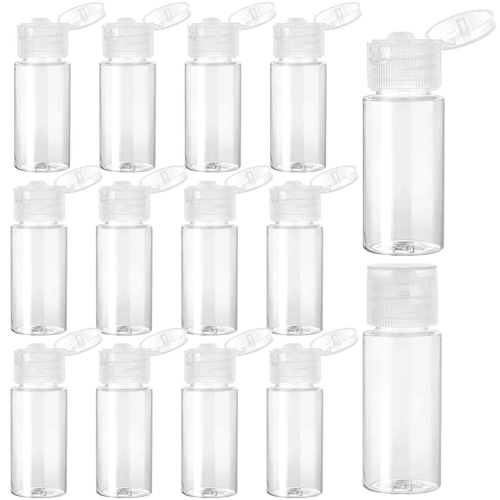 Photo 1 of KALIONE Travel Size Make up Sample Containers, 12 Clear Plastic Mini Travel Bottles, 1/2 Oz, Leak Proof, User-Friendly, Versatile Usage for Travel Liquid Toiletries