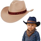 Personalized Boys Cowboy Hats for Kids Ages 2-8, Leather Hatband Toddler Cowboy Hat, Western Cowgirl Hat for Girls