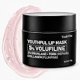 Lip Mask Overnight Moisturizing for Dry Lips | Nourish &amp; Hydrate, Antioxidants, 5% Volufiline, Vitamin E, Shea Butter, PDRN &amp; Collagen Sleeping Lip Treatment