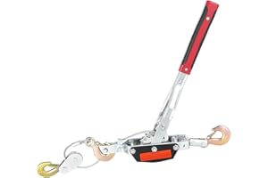 5 Ton Come Along Winch, Heavy Duty 3 Hook Steel Cable Dual Gear Power Puller for Towing Lifting, Moving Boats Tighten Fence a