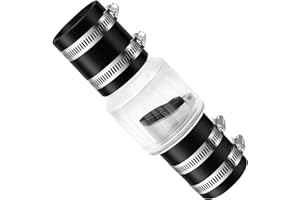 GREEN LIVING 1 1/2 Inch Sump Pump Check Valve-Silent Check Valve with Spring-Loaded Flapper, Check Valve for Backflow Prevention, Includes Steel Clamps Fit 1-1/2″ Pipe