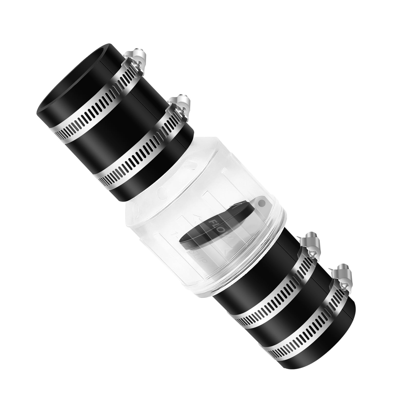 Photo 1 of 1 1/2 Inch Sump Pump Check Valve-Silent Check Valve with Spring-Loaded Flapper, Check Valve for Backflow Prevention, Includes Steel Clamps Fit 1-1/2? Pipe