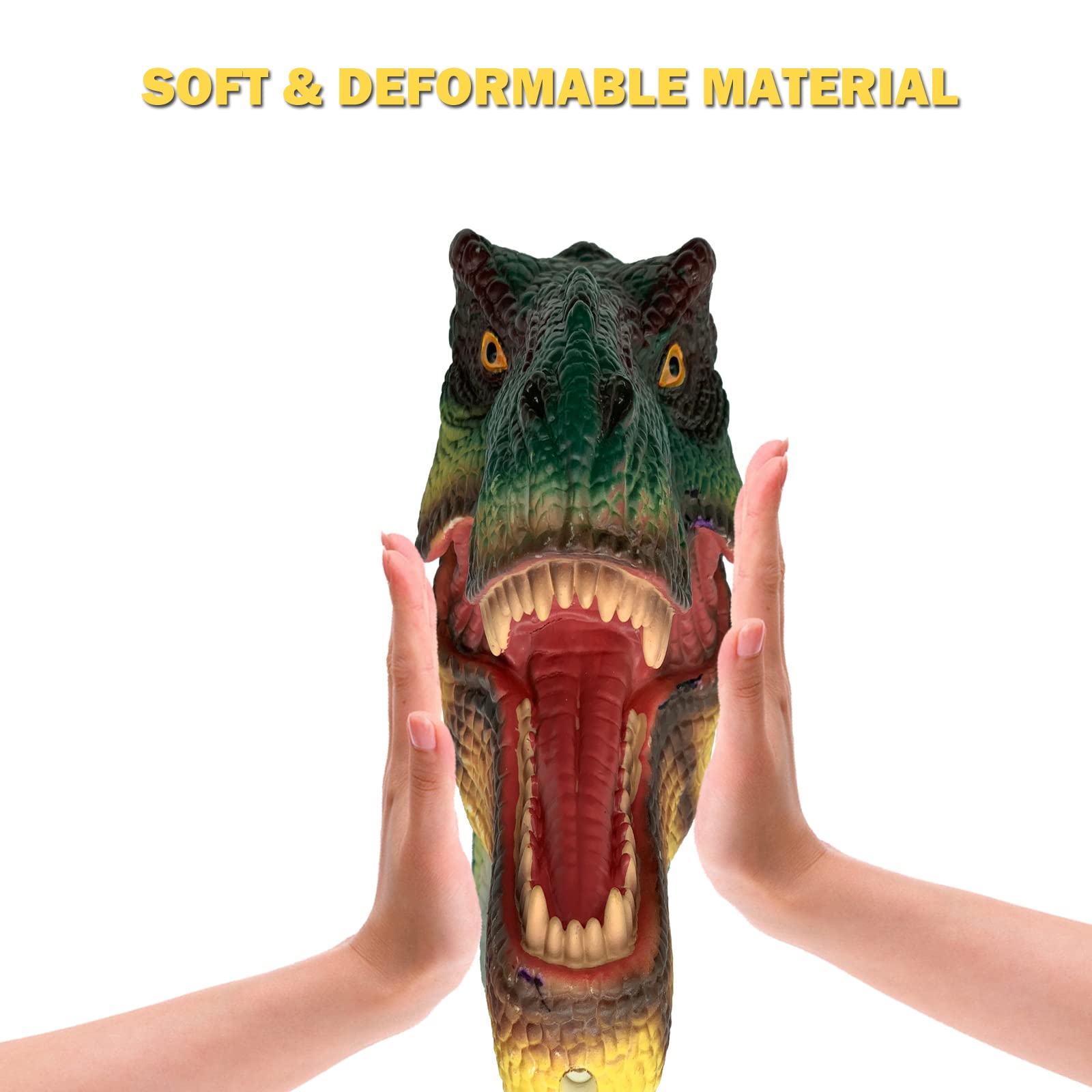 Gemini&Genius Dinosaur Toys Tyrannosaurus Rex Puppets with Audio Support, Dinosaurs Hand Puppet Halloween Scary Toys Role Play and Party SuppliesToys for Kids 3-12 Years Old