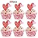 Konsait 200pcs Red Heart Baking Cups/Liners with Cupcake Picks,Valentines Cupcake Wrappers and Toppers, Valentines Baking Cups,Red Cupcake Liners Cases Party Accessories for Valentine’s Day Decoration