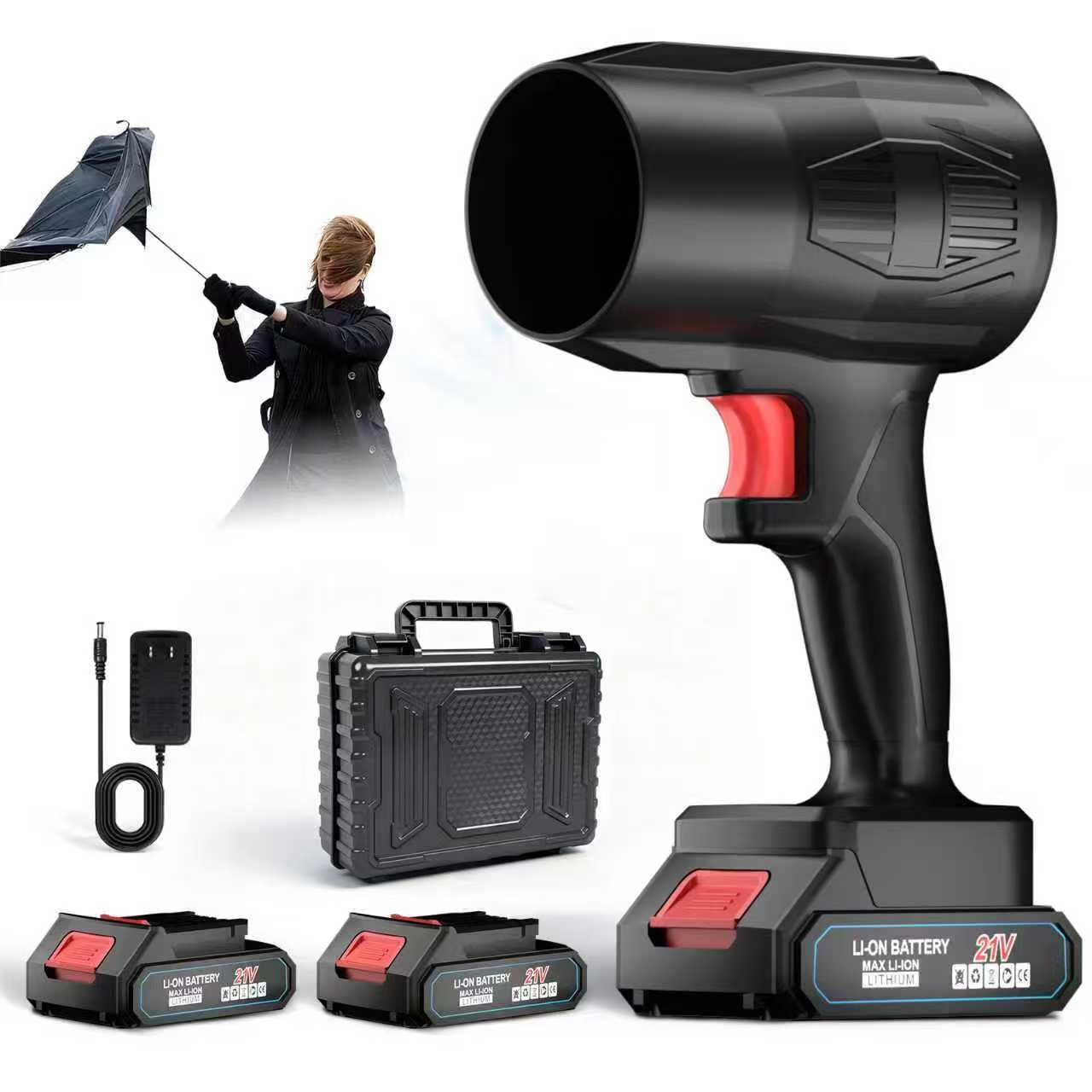 Leaf Blower, Electric Cordless Leaf Blower,Lightweight Blower(Black) | 990000 RPM High-Speed,6000MAh Large-Capacity Batteries
