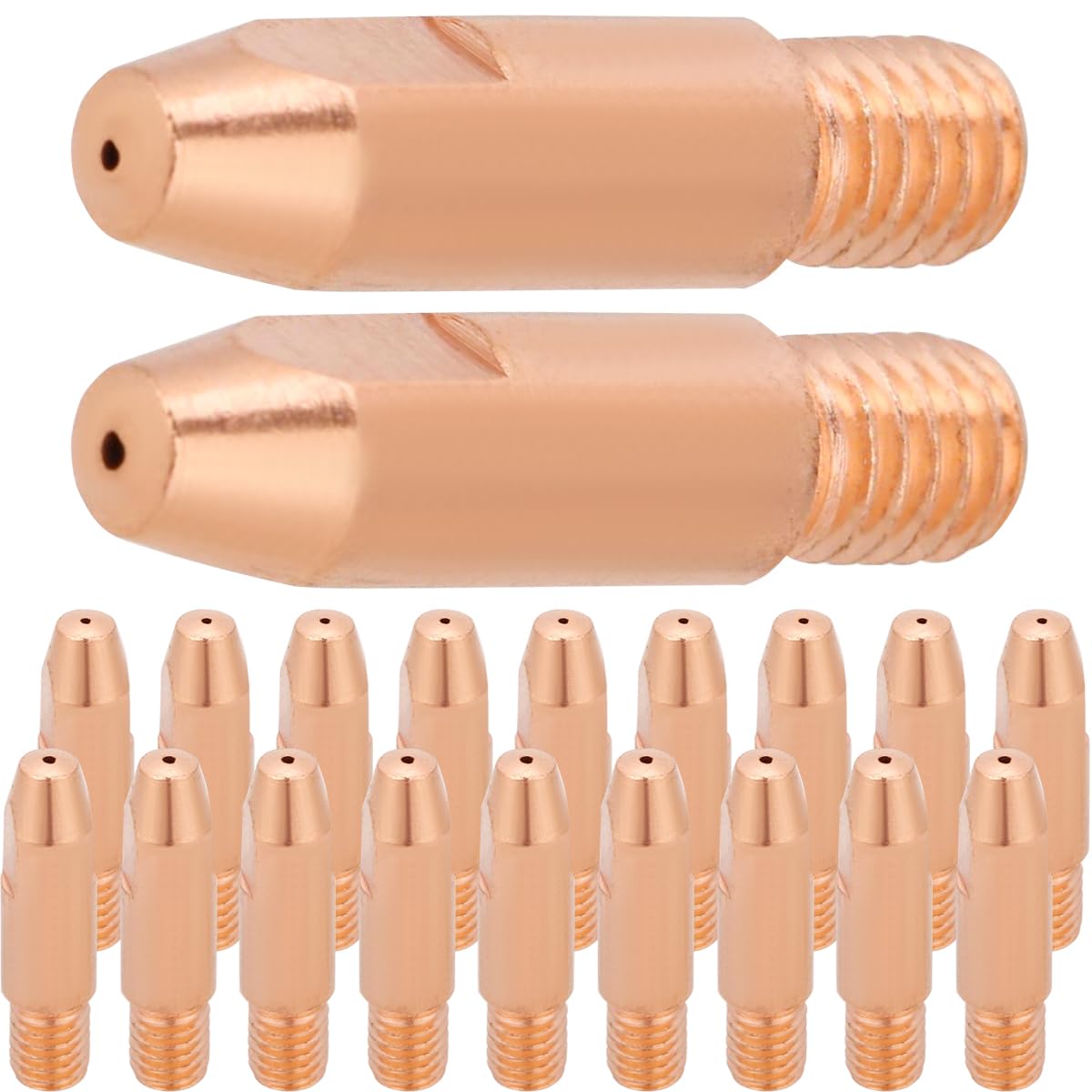 EATBALE MIG Welding Contact Tip, 20Pcs Copper Contact Tips 0.8mm 1.0mm for 24KD 25KD MIG/MAG Welding Torch Consumables (0.030" & 0.039")