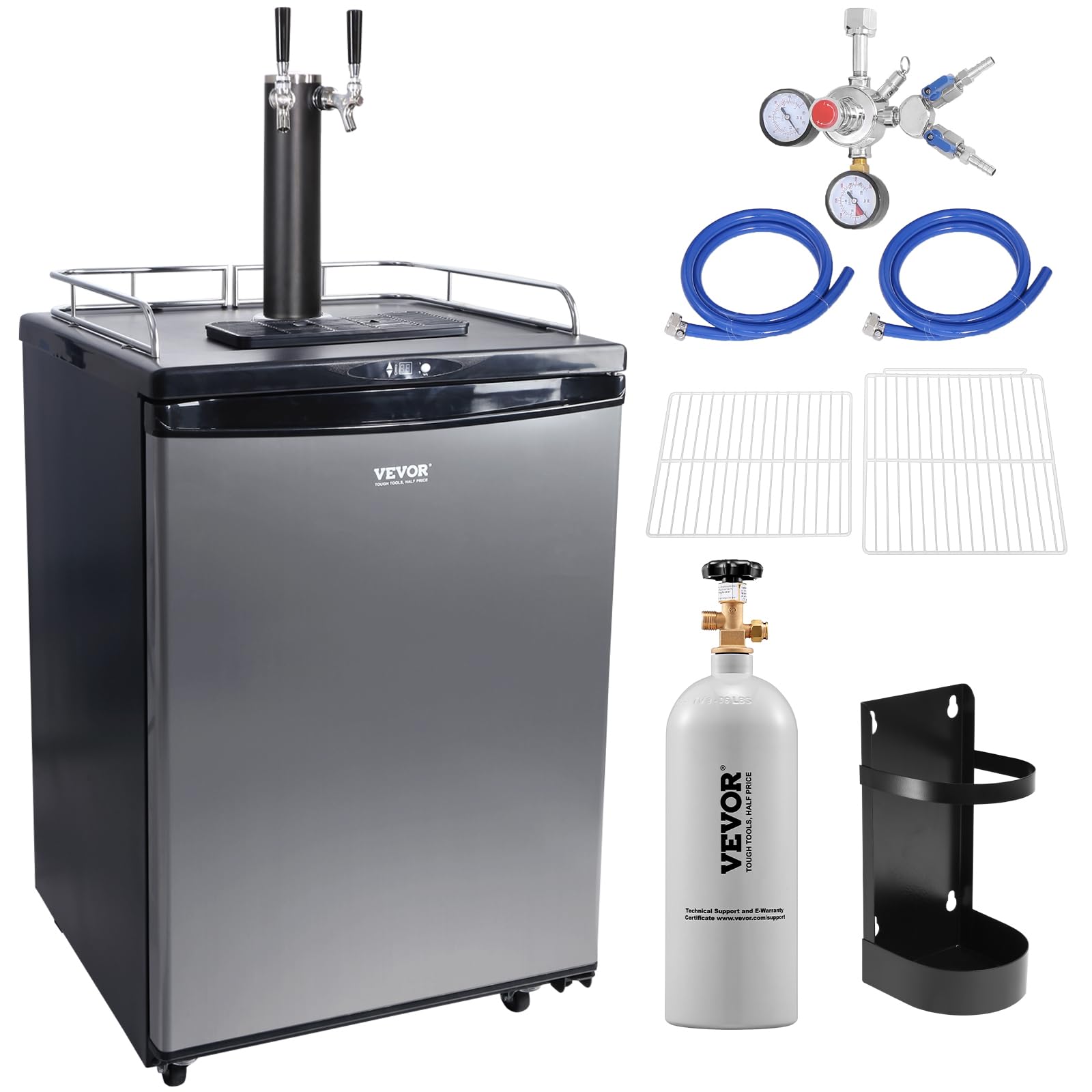 VEVOR Beer Kegerator, Dual Tap Draft Beer
