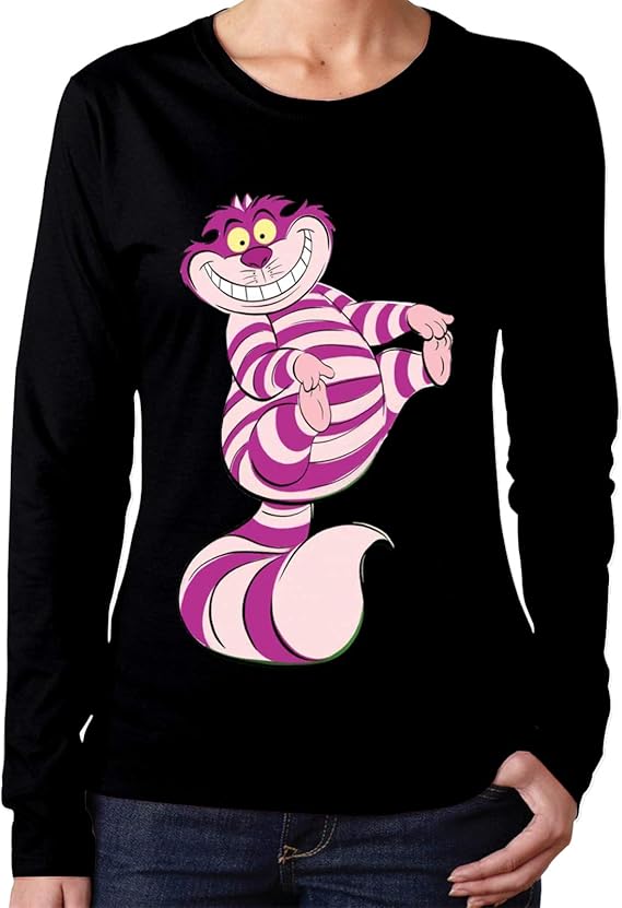 Alice in Wonderland Cheshire CAT Women's Casual Basic Long Sleeve TShirt Graphic