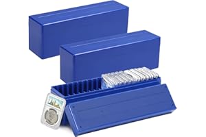 CDOKY 3-Pack Coin Slab Storage Boxes - 20-Slot Plastic Cases for 60 Coins, Compatible with PCGS NGC PMG Holders