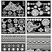 Tru Flash Tattoos - Premium Temporary Metallic Tattoos - 6 Sheets - Festival Flash Tattoos - Flash Tattoos For Women - Over 50 Intricate Designs (White Gold)