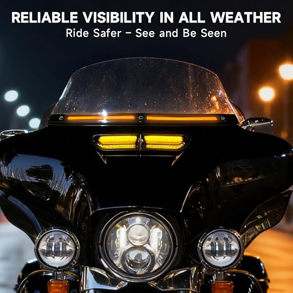 AREYOURSHOP CHROME WINDSHIELD TRIM WITH LED RUNNING TURN SIGNAL LIGHTS FOR HARLEY TOURING STREET GLIDE ELECTRA GLIDE ULTRA LIMITED 2014-2025, SMOKE LENS FRONT BATWING FAIRING WINDSHIELD ACCENT STRIP