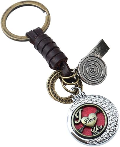 Amazon ユニーク Unique キーホルダー おしゃれ メンズ カジュアル 矢印とハート レトロ風 かっこういい 革 キーチェーン 鍵揃い 小物 贈り物 ブラウン キーホルダー 通販